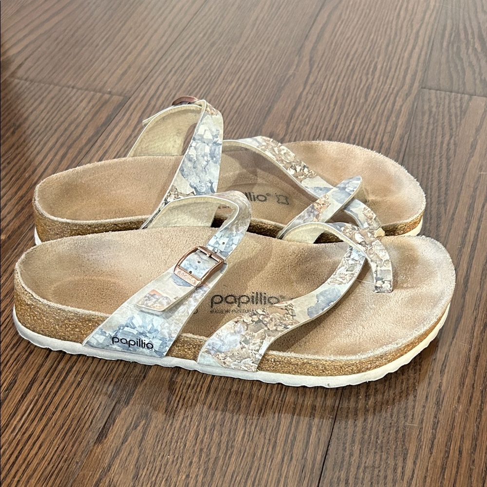 Birkenstock Papillio grey bronze Mayari slip on sandals sz 40 US 9 - Picture 2 of 7